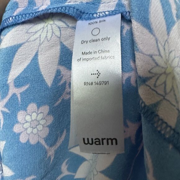 WARM New York $350 Boat Blouse; XS 1 Women’s Silk Floral Flowy Top - Picture 10 of 10